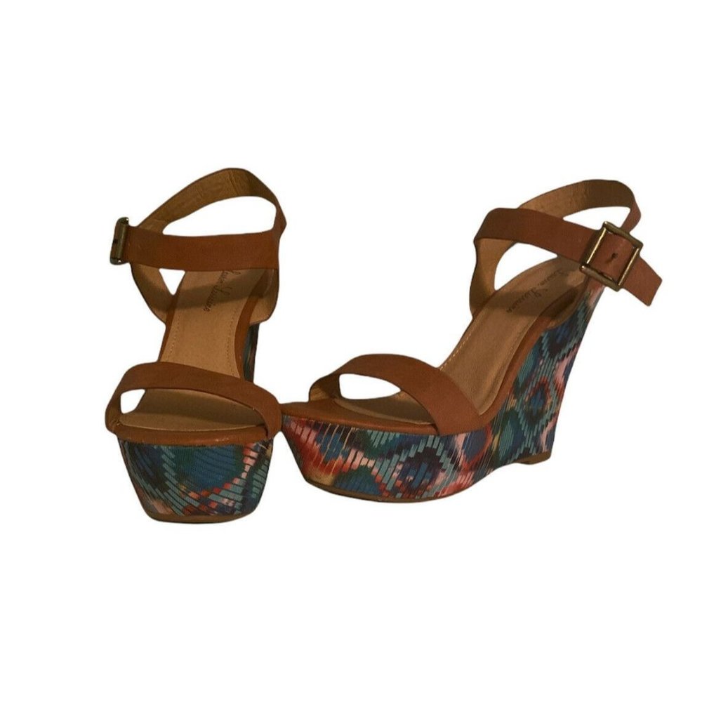 Lauren Larraine Wedge Sandel Hells Size 9.5 70’s Style